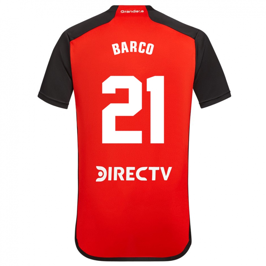 Damen Esequiel Barco #21 Rot Schwarz Weiß Auswärtstrikot Trikot 2024/25 T-Shirt Schweiz