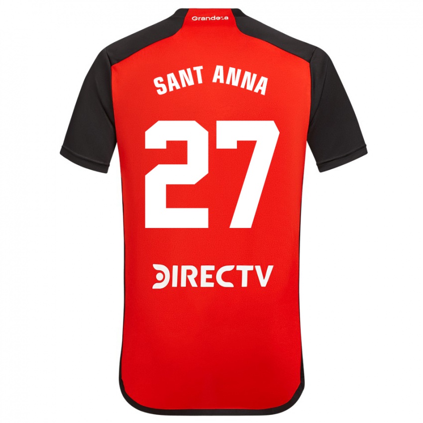 Femme Maillot Agustín Sant Anna #27 Rouge Noir Blanc Tenues Extérieur 2024/25 T-Shirt Suisse