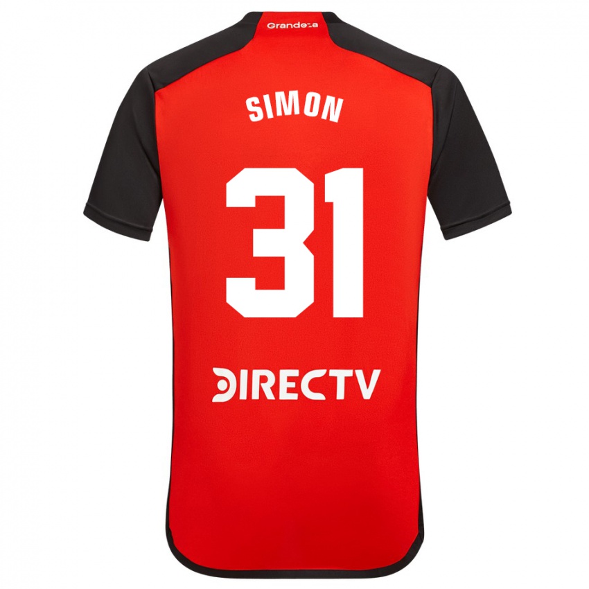 Damen Santiago Simon #31 Rot Schwarz Weiß Auswärtstrikot Trikot 2024/25 T-Shirt Schweiz