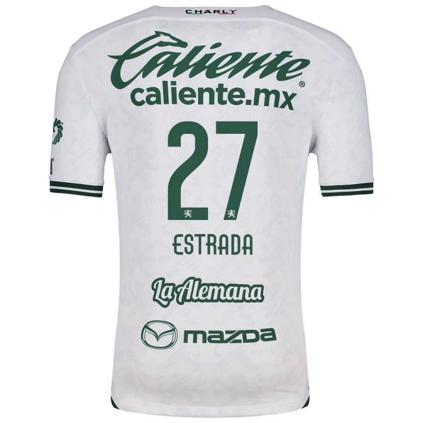 Femme Maillot Ángel Estrada #27 Blanc Vert Tenues Extérieur 2024/25 T-Shirt Suisse