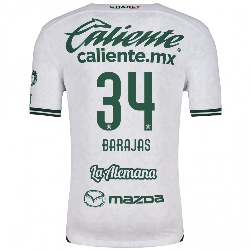 Femme Maillot Víctor Barajas #34 Blanc Vert Tenues Extérieur 2024/25 T-Shirt Suisse