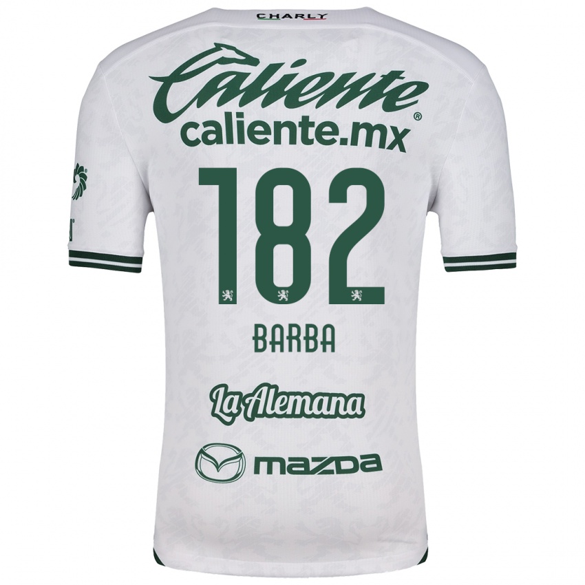 Femme Maillot Austin Barba #182 Blanc Vert Tenues Extérieur 2024/25 T-Shirt Suisse