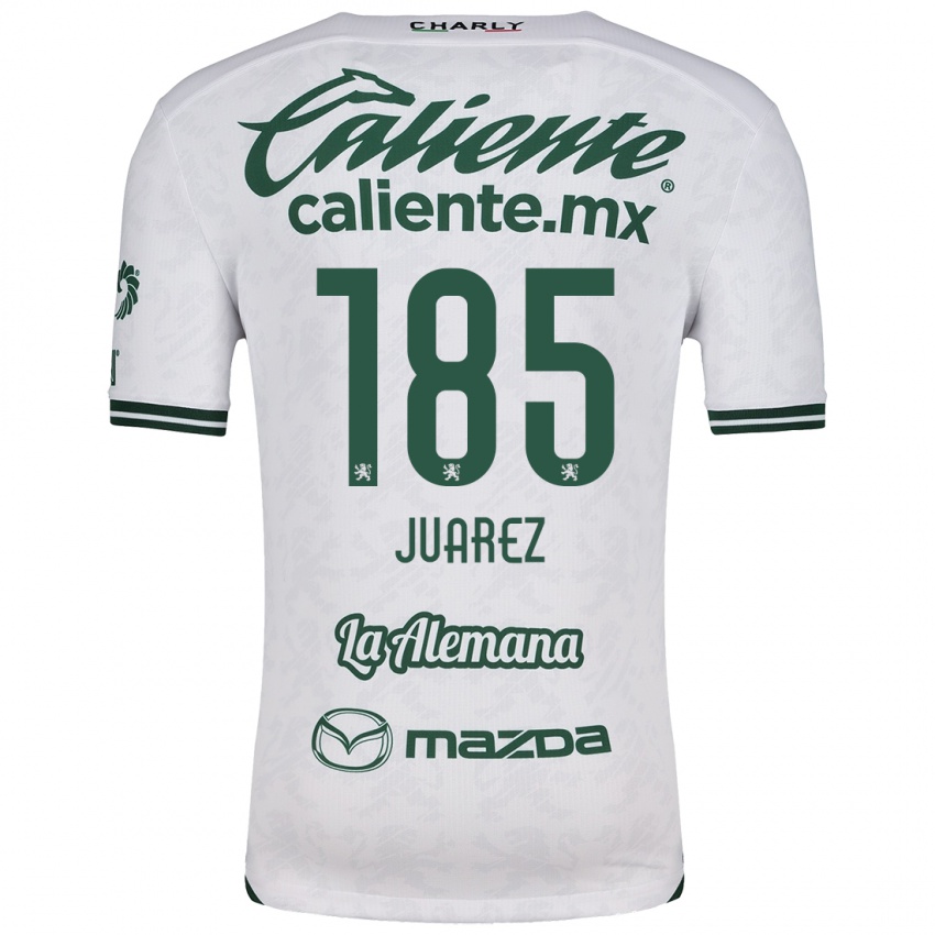 Femme Maillot Moisés Juárez #185 Blanc Vert Tenues Extérieur 2024/25 T-Shirt Suisse