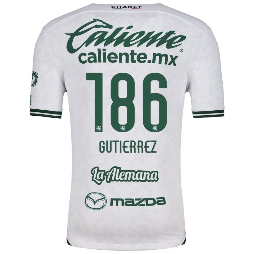 Femme Maillot Alan Gutiérrez #186 Blanc Vert Tenues Extérieur 2024/25 T-Shirt Suisse