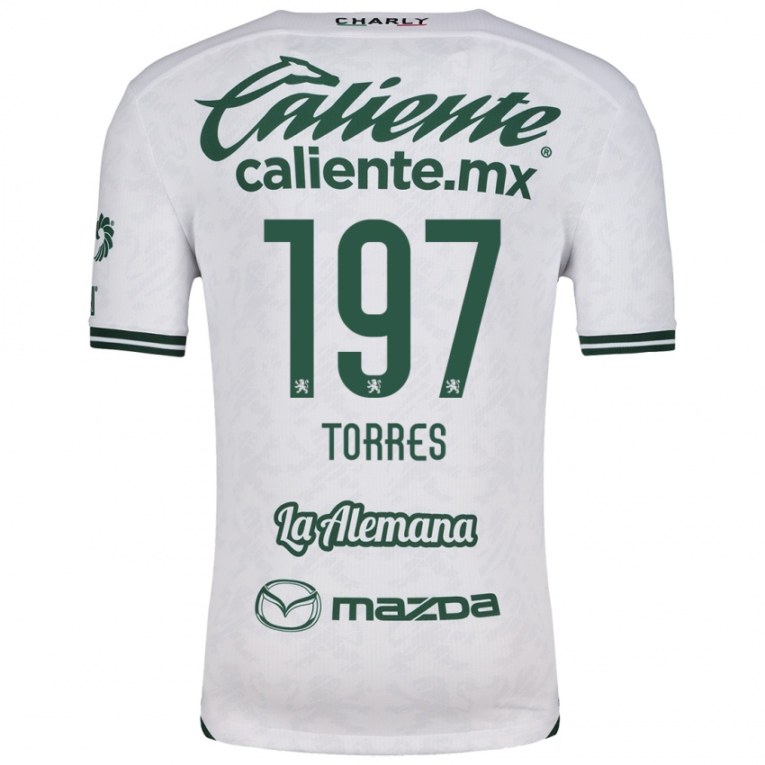 Femme Maillot Erick Torres #197 Blanc Vert Tenues Extérieur 2024/25 T-Shirt Suisse