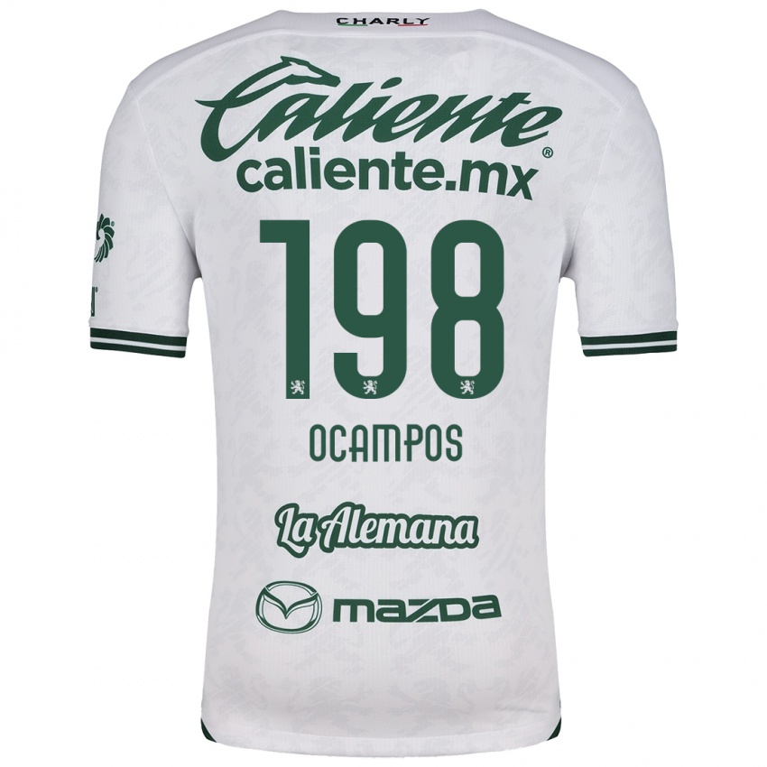 Femme Maillot Omar Ocampos #198 Blanc Vert Tenues Extérieur 2024/25 T-Shirt Suisse