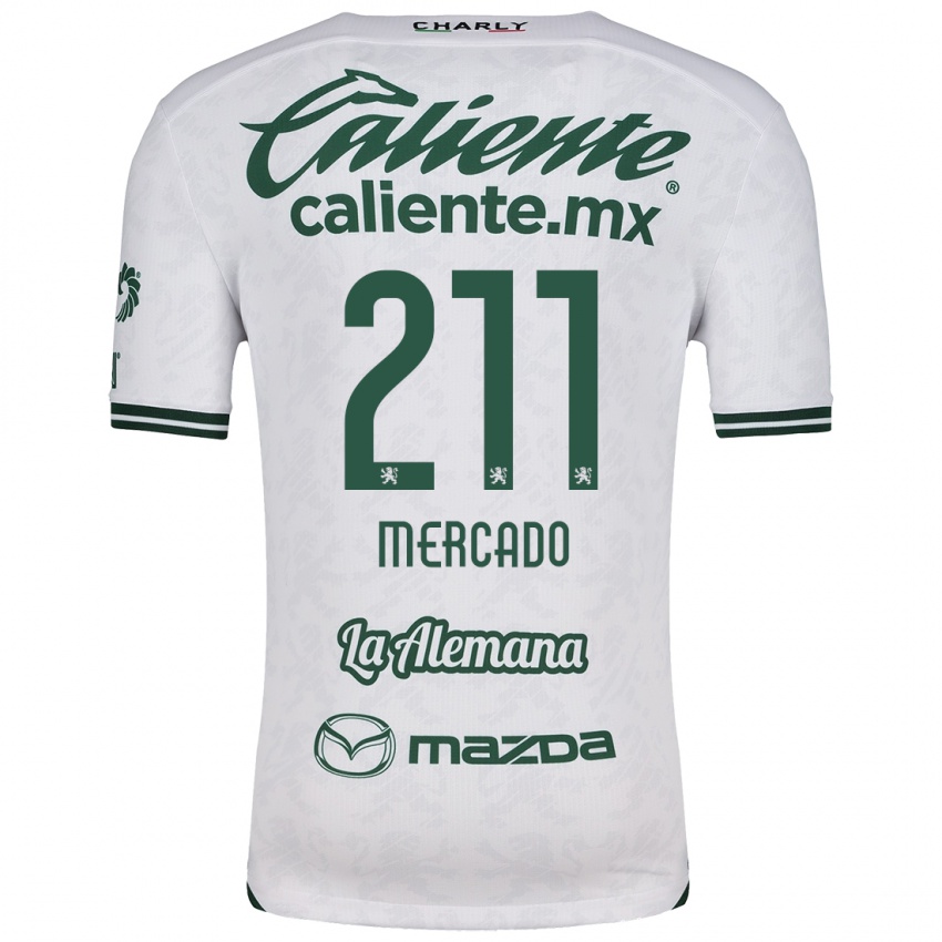 Femme Maillot Diego Mercado #211 Blanc Vert Tenues Extérieur 2024/25 T-Shirt Suisse