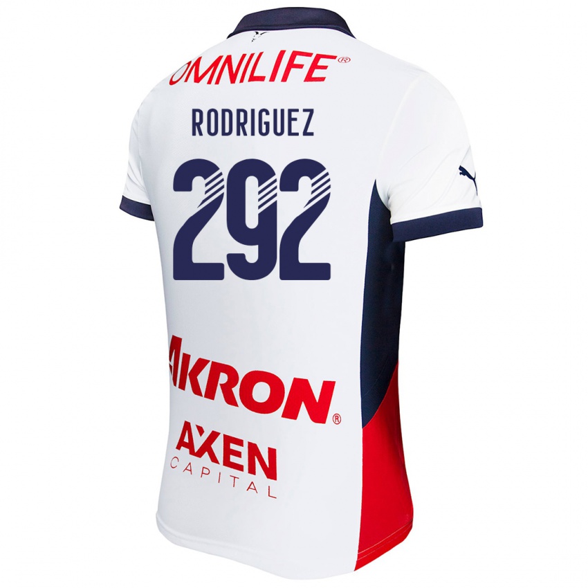 Femme Maillot Emiliano Rodríguez #292 Blanc Rouge Bleu Tenues Extérieur 2024/25 T-Shirt Suisse