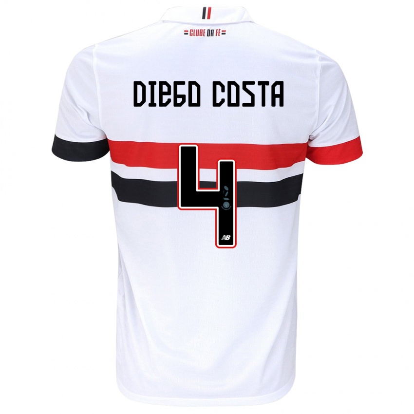 Kinder Diego Costa #4 Weiß Rot Schwarz Heimtrikot Trikot 2024/25 T-Shirt Schweiz