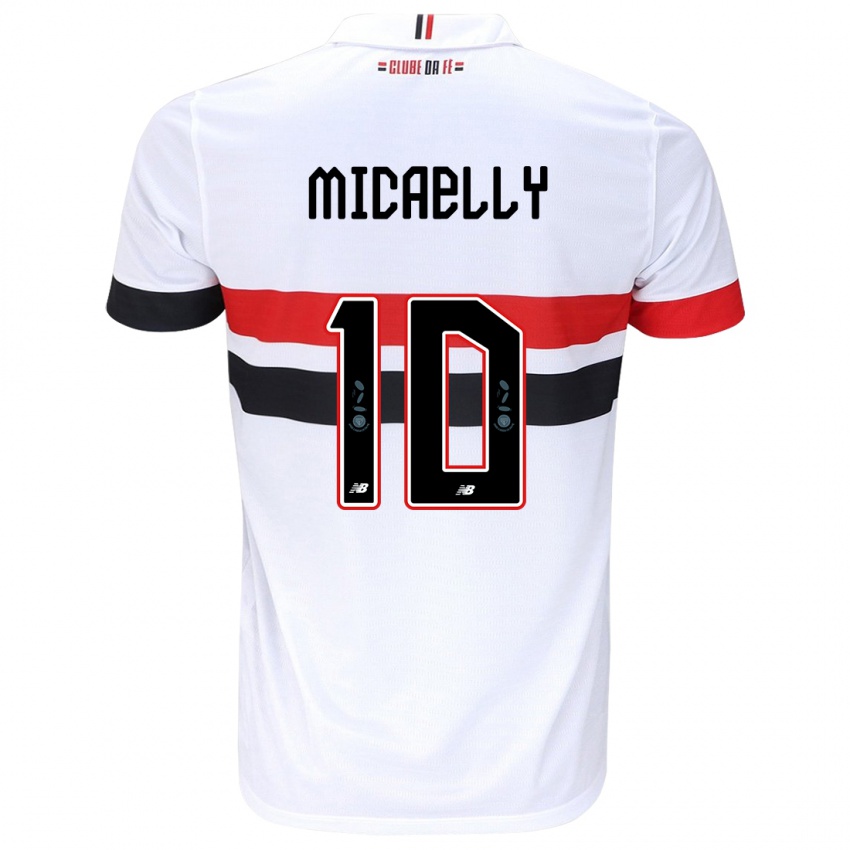 Kinder Micaelly #10 Weiß Rot Schwarz Heimtrikot Trikot 2024/25 T-Shirt Schweiz