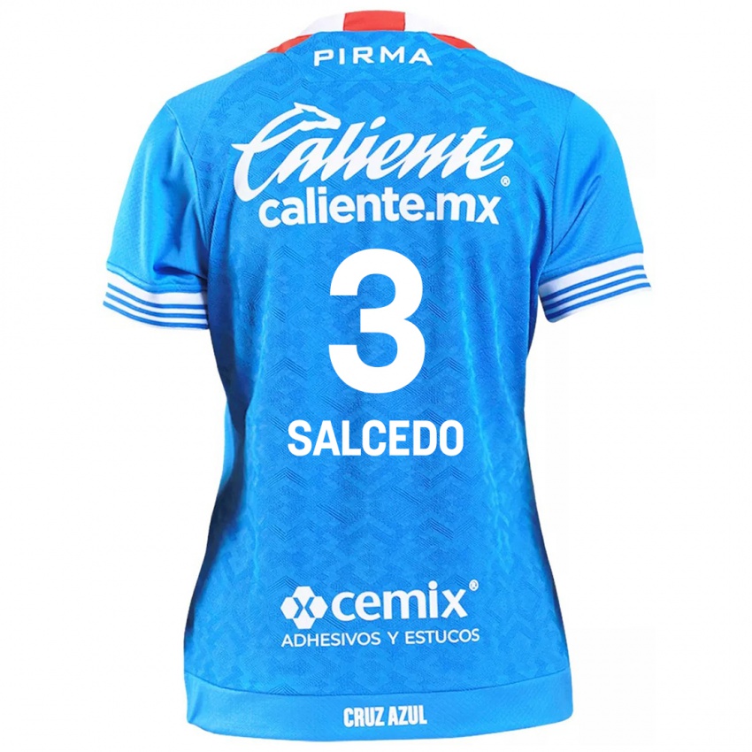 Enfant Maillot Carlos Salcedo #3 Bleu Ciel Tenues Domicile 2024/25 T-Shirt Suisse