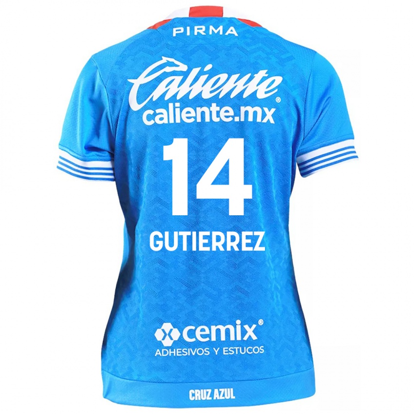 Enfant Maillot Alexis Gutierrez #14 Bleu Ciel Tenues Domicile 2024/25 T-Shirt Suisse