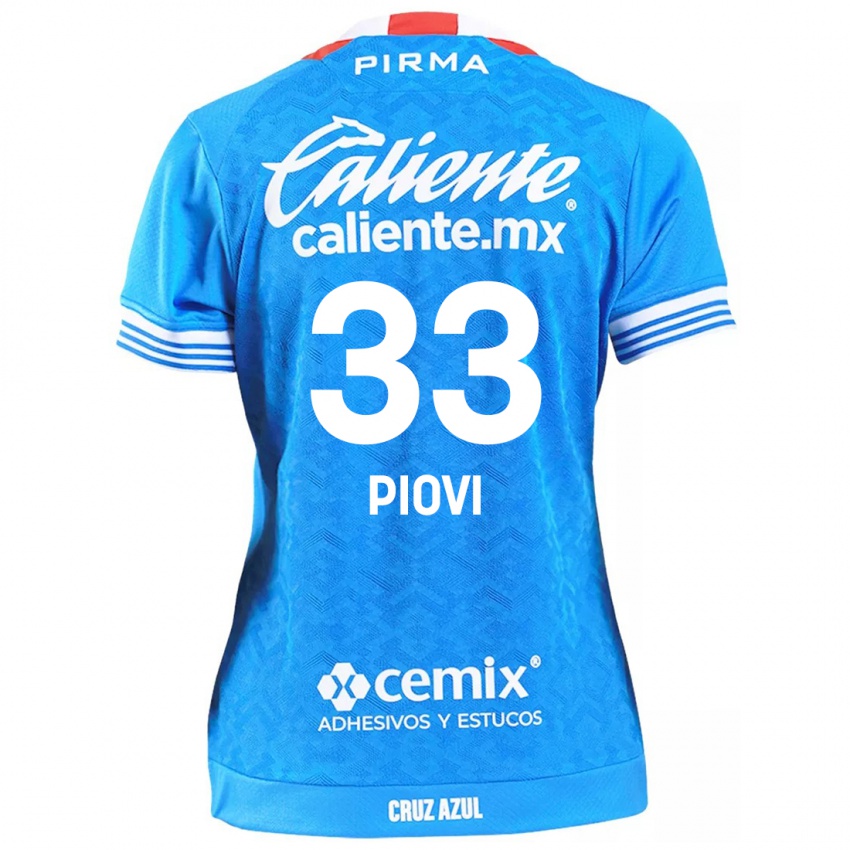 Enfant Maillot Gonzalo Piovi #33 Bleu Ciel Tenues Domicile 2024/25 T-Shirt Suisse