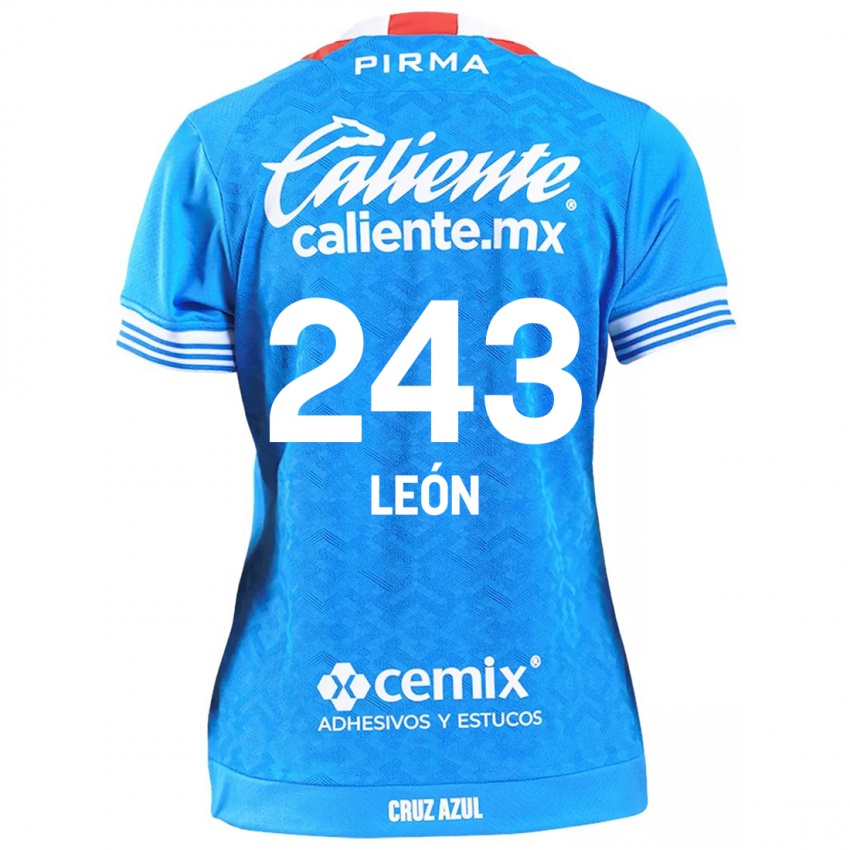 Enfant Maillot Cristhian León #243 Bleu Ciel Tenues Domicile 2024/25 T-Shirt Suisse