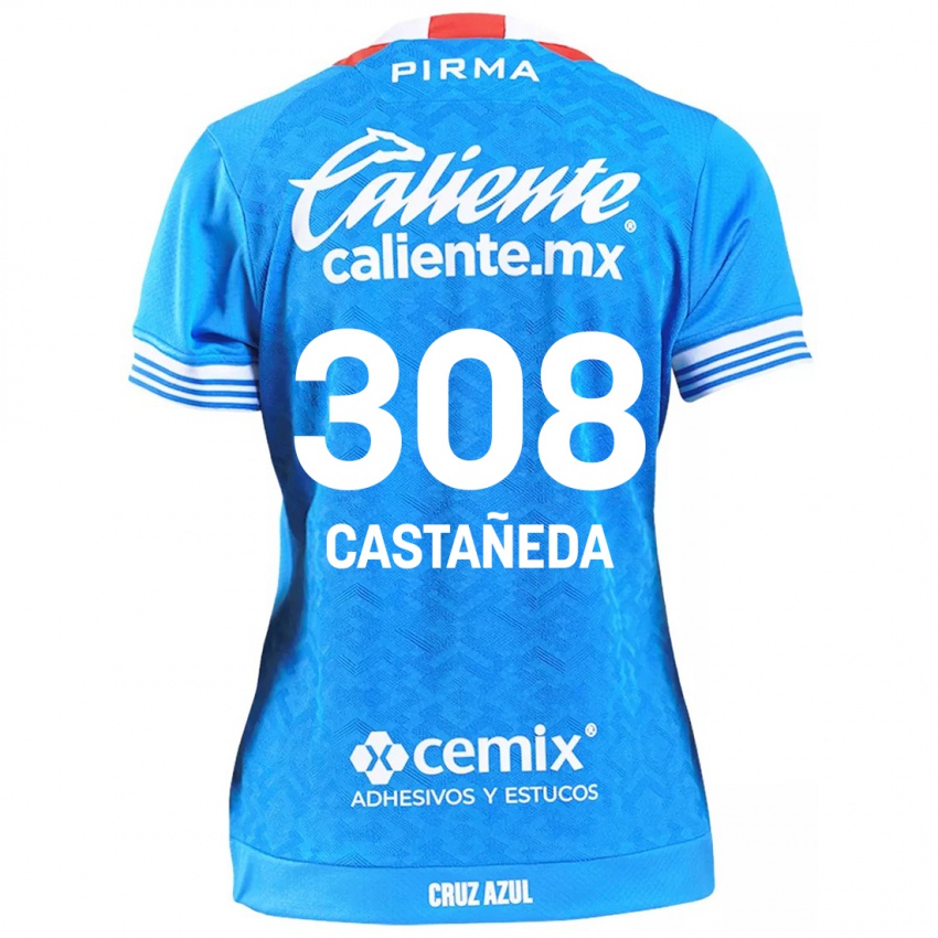 Enfant Maillot Emiliano Castañeda #308 Bleu Ciel Tenues Domicile 2024/25 T-Shirt Suisse