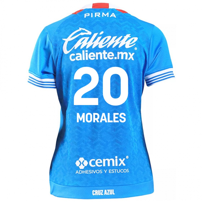 Enfant Maillot Iván Morales #20 Bleu Ciel Tenues Domicile 2024/25 T-Shirt Suisse