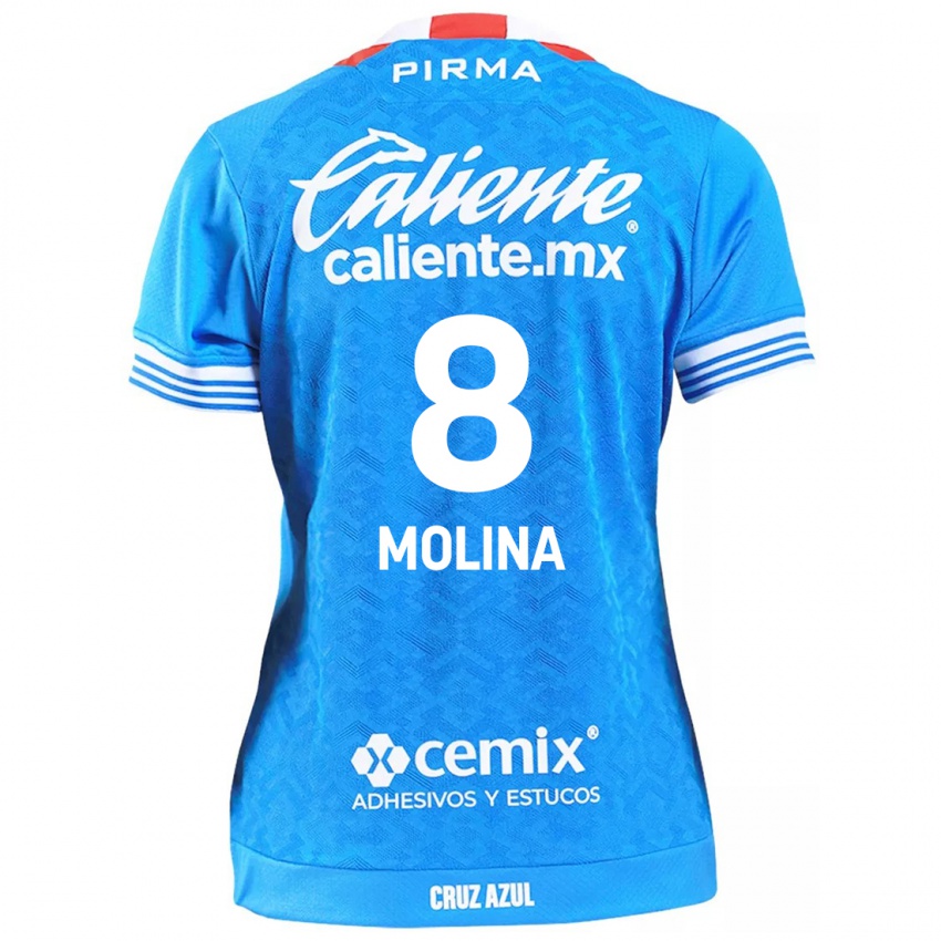 Enfant Maillot Dalia Molina #8 Bleu Ciel Tenues Domicile 2024/25 T-Shirt Suisse