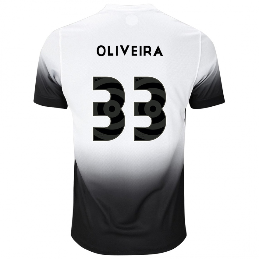 Kinder Ruan Oliveira #33 Weiß Schwarz Heimtrikot Trikot 2024/25 T-Shirt Schweiz