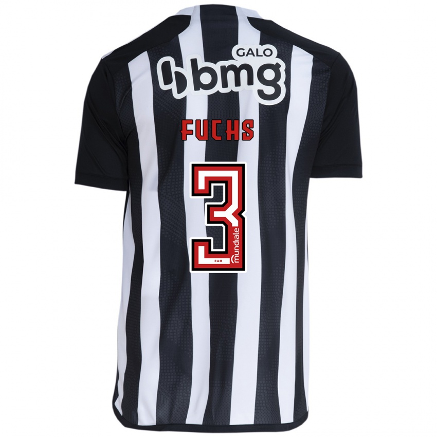 Enfant Maillot Bruno Fuchs #3 Blanc Noir Tenues Domicile 2024/25 T-Shirt Suisse