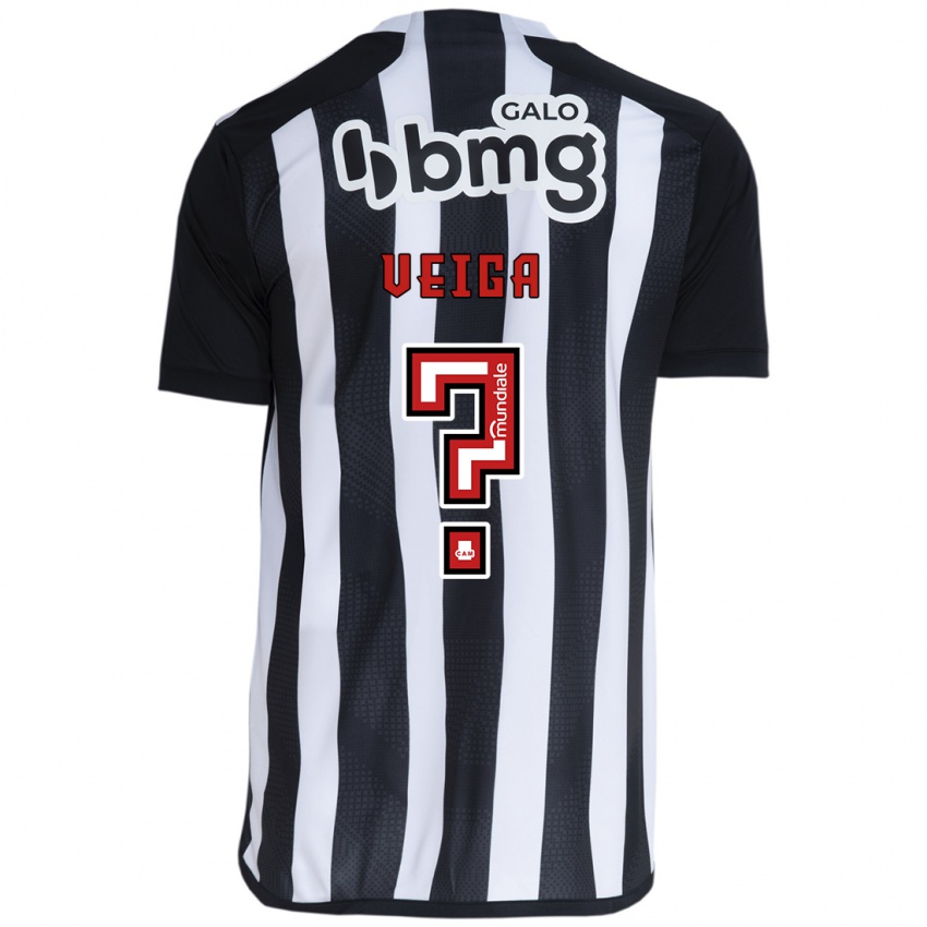 Enfant Maillot Gustavo Veiga #0 Blanc Noir Tenues Domicile 2024/25 T-Shirt Suisse