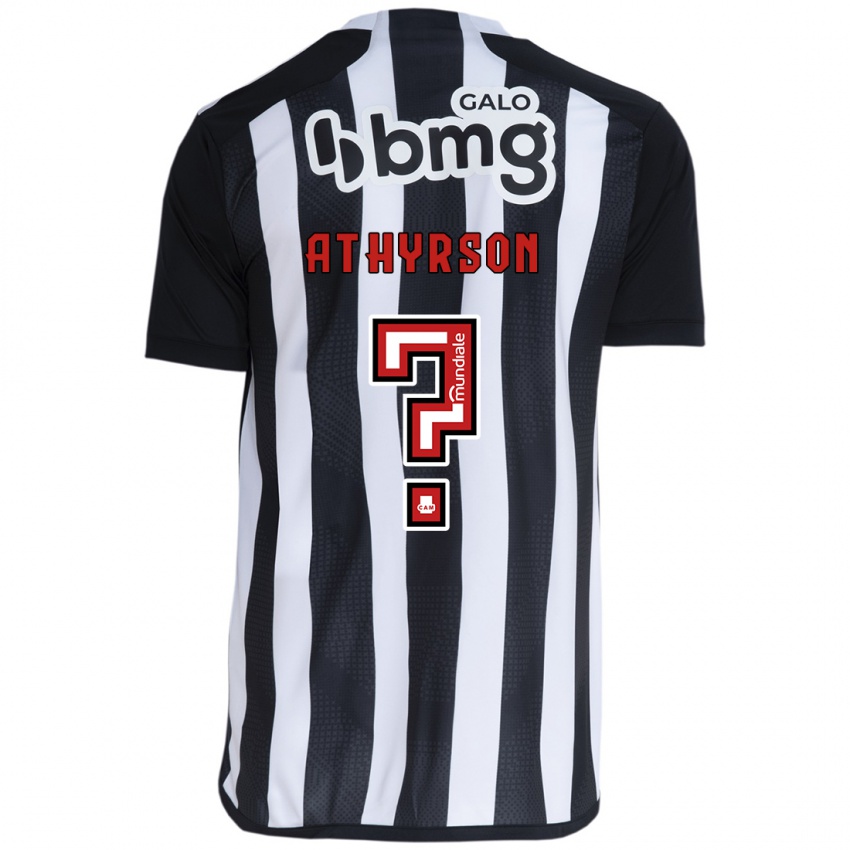 Enfant Maillot Athyrson #0 Blanc Noir Tenues Domicile 2024/25 T-Shirt Suisse