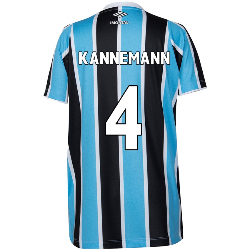 Enfant Maillot Walter Kannemann #4 Bleu Noir Blanc Tenues Domicile 2024/25 T-Shirt Suisse