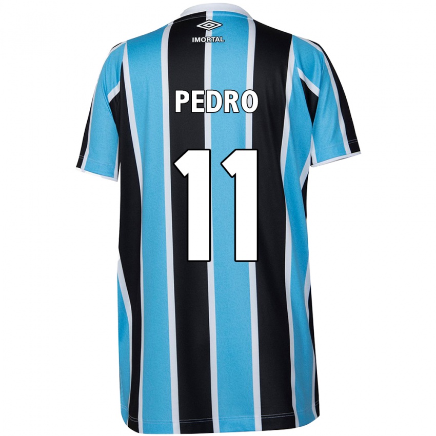 Enfant Maillot João Pedro #11 Bleu Noir Blanc Tenues Domicile 2024/25 T-Shirt Suisse