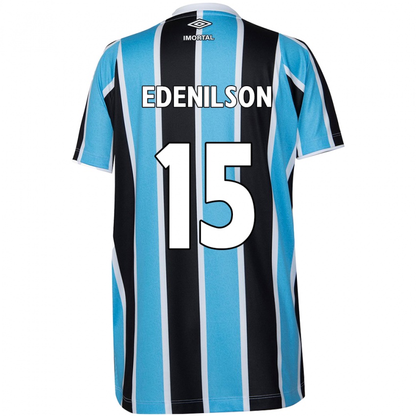 Enfant Maillot Edenilson #15 Bleu Noir Blanc Tenues Domicile 2024/25 T-Shirt Suisse