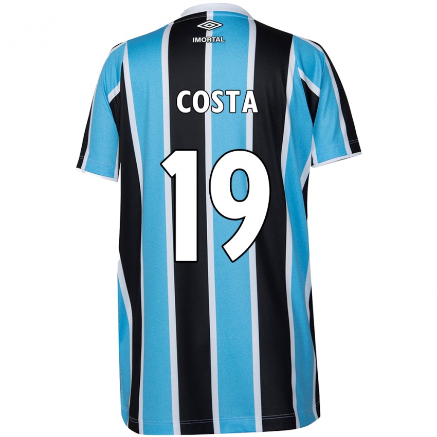 Enfant Maillot Diego Costa #19 Bleu Noir Blanc Tenues Domicile 2024/25 T-Shirt Suisse