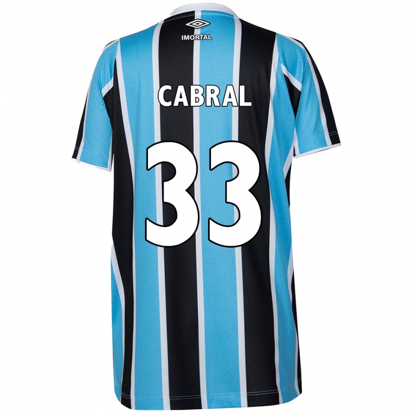 Enfant Maillot Rafael Cabral #33 Bleu Noir Blanc Tenues Domicile 2024/25 T-Shirt Suisse