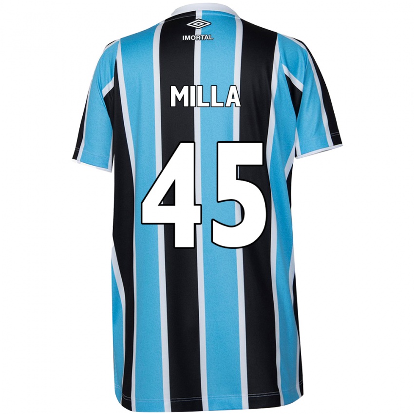 Enfant Maillot Lucas Milla #45 Bleu Noir Blanc Tenues Domicile 2024/25 T-Shirt Suisse