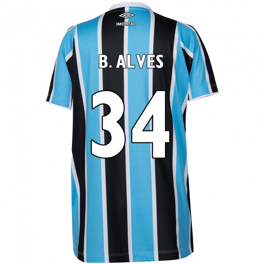 Kinder Bruno Alves #34 Blau Schwarz Weiß Heimtrikot Trikot 2024/25 T-Shirt Schweiz