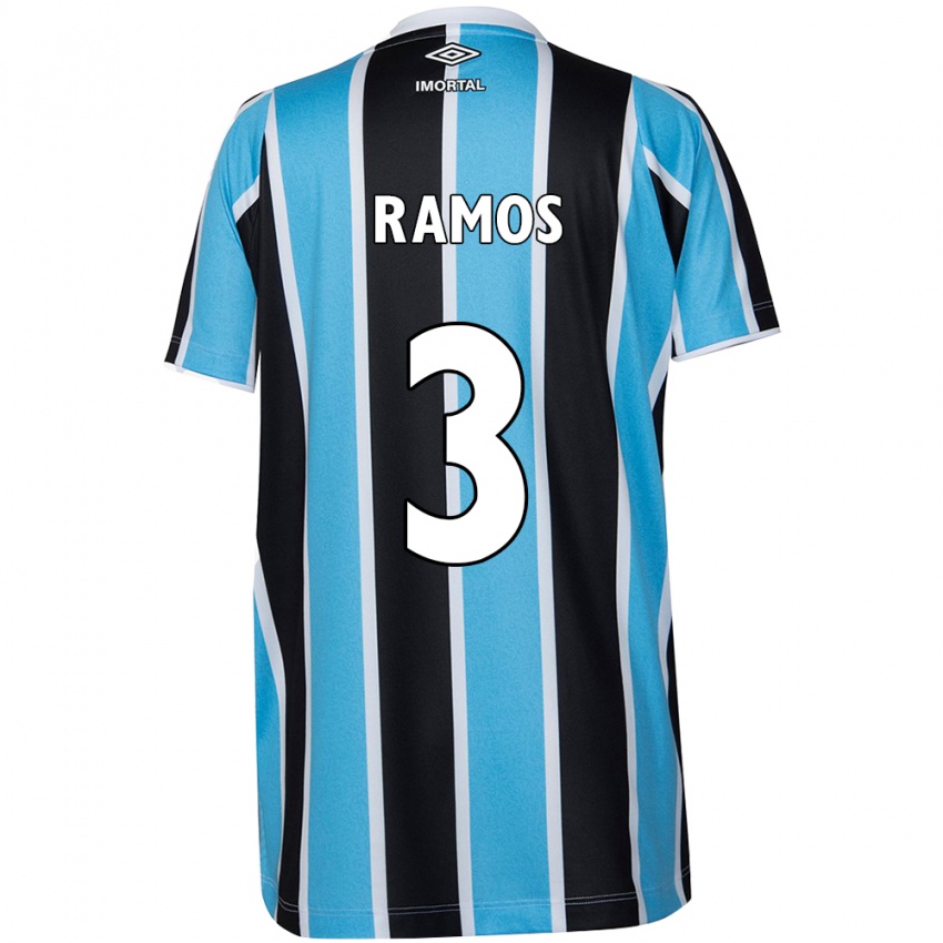 Enfant Maillot João Ramos #3 Bleu Noir Blanc Tenues Domicile 2024/25 T-Shirt Suisse