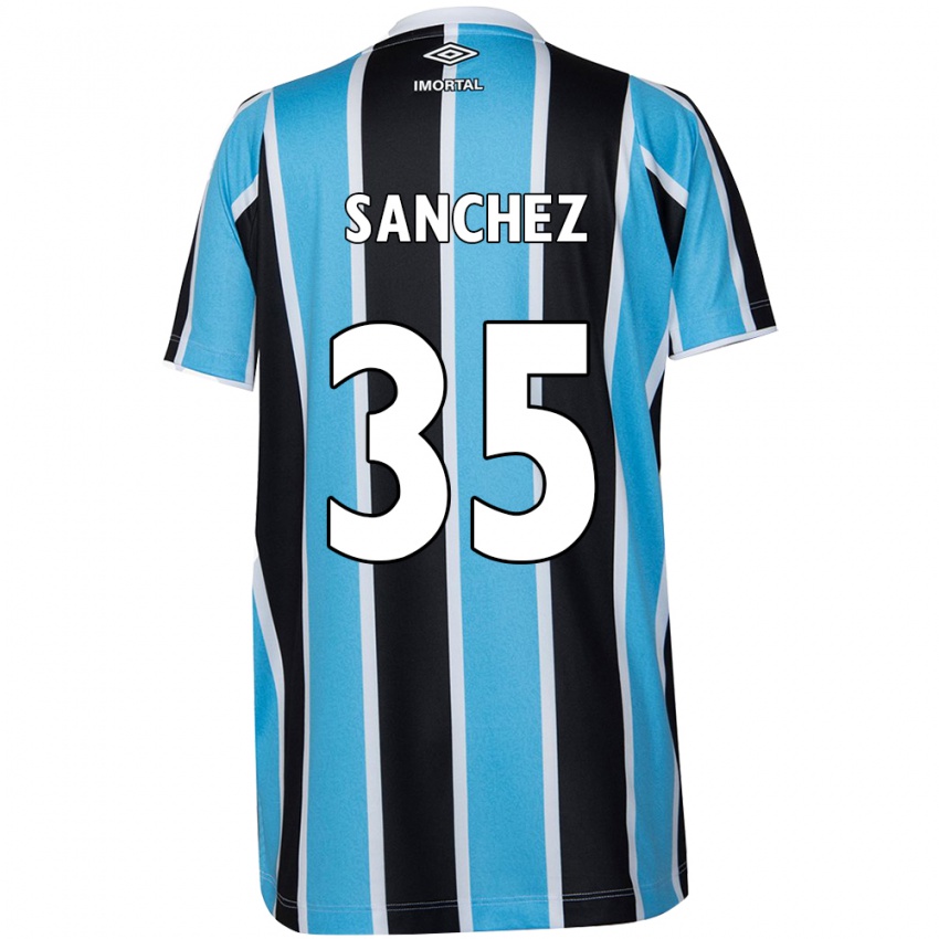 Enfant Maillot Lari Sanchez #35 Bleu Noir Blanc Tenues Domicile 2024/25 T-Shirt Suisse