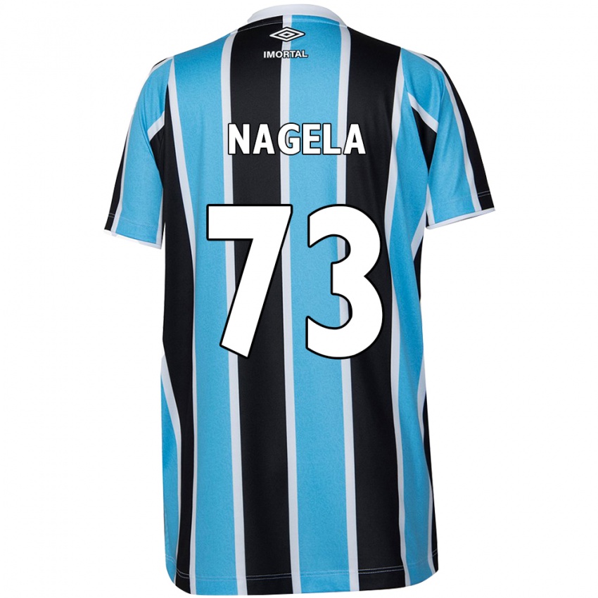 Enfant Maillot Nágela #73 Bleu Noir Blanc Tenues Domicile 2024/25 T-Shirt Suisse