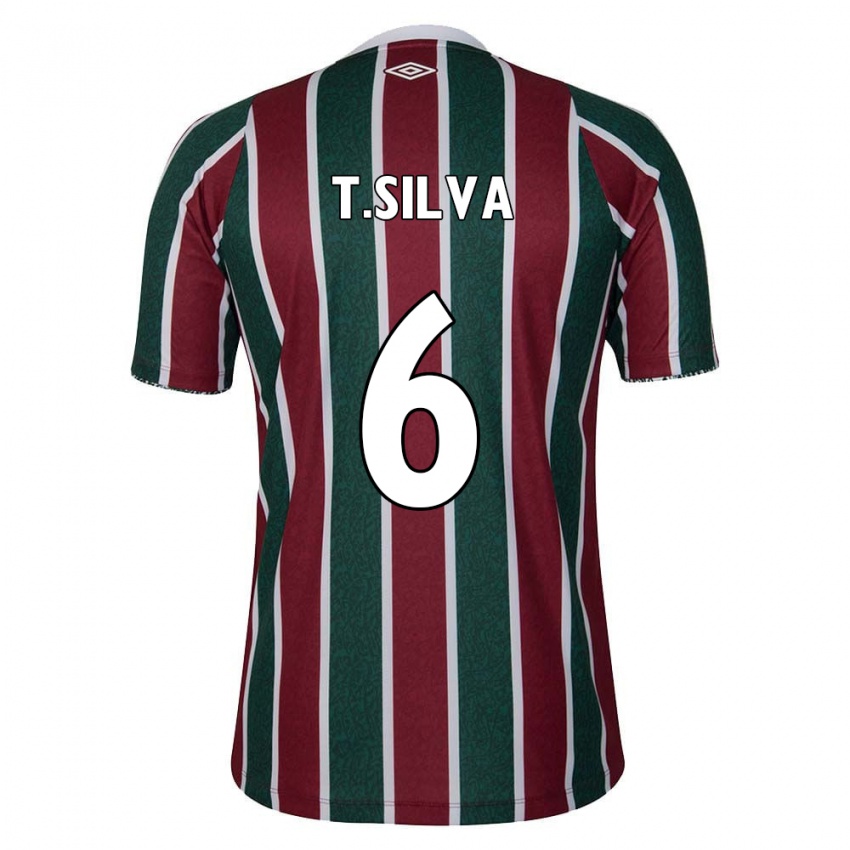 Kinder Thiago Silva #6 Grün Kastanienbraun Weiß Heimtrikot Trikot 2024/25 T-Shirt Schweiz