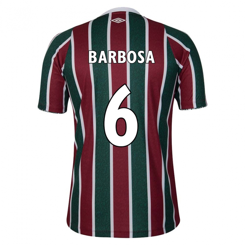 Kinder Diogo Barbosa #6 Grün Kastanienbraun Weiß Heimtrikot Trikot 2024/25 T-Shirt Schweiz