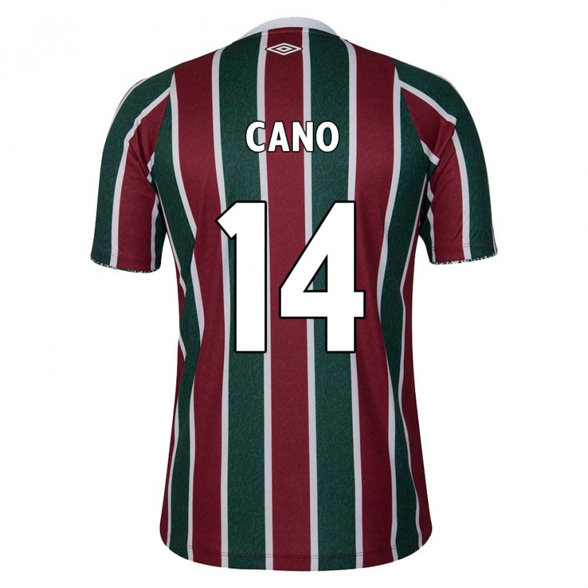 Kinder Germán Cano #14 Grün Kastanienbraun Weiß Heimtrikot Trikot 2024/25 T-Shirt Schweiz