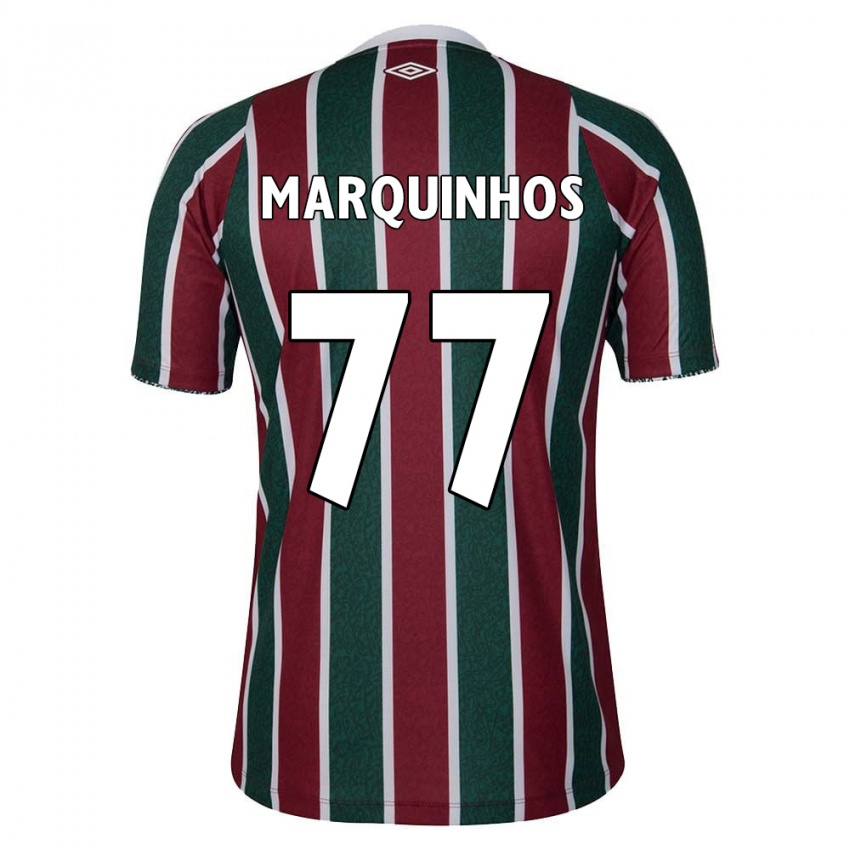 Kinder Marquinhos #77 Grün Kastanienbraun Weiß Heimtrikot Trikot 2024/25 T-Shirt Schweiz