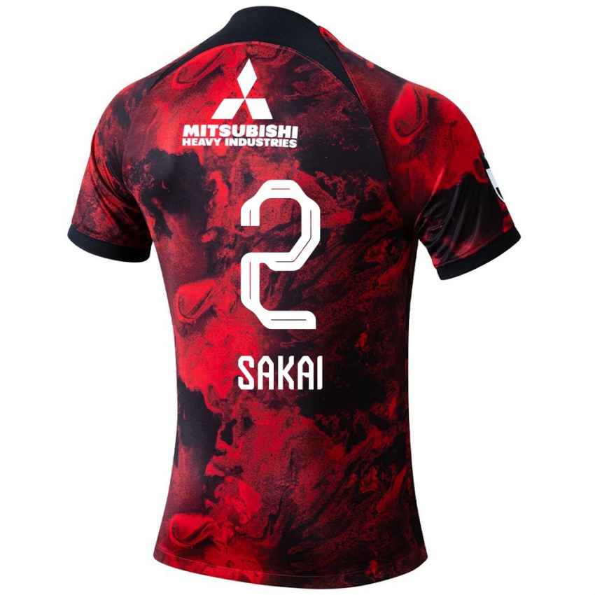 Enfant Maillot Hiroki Sakai #2 Rouge Noir Tenues Domicile 2024/25 T-Shirt Suisse