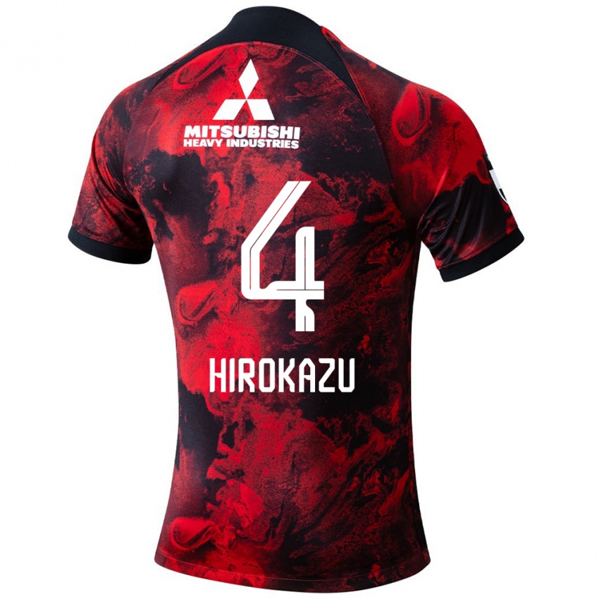 Enfant Maillot Hirokazu Ishihara #4 Rouge Noir Tenues Domicile 2024/25 T-Shirt Suisse