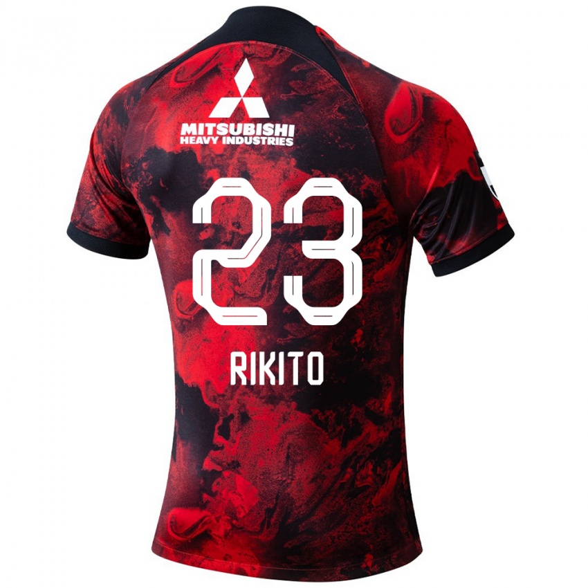 Enfant Maillot Rikito Inoue #23 Rouge Noir Tenues Domicile 2024/25 T-Shirt Suisse