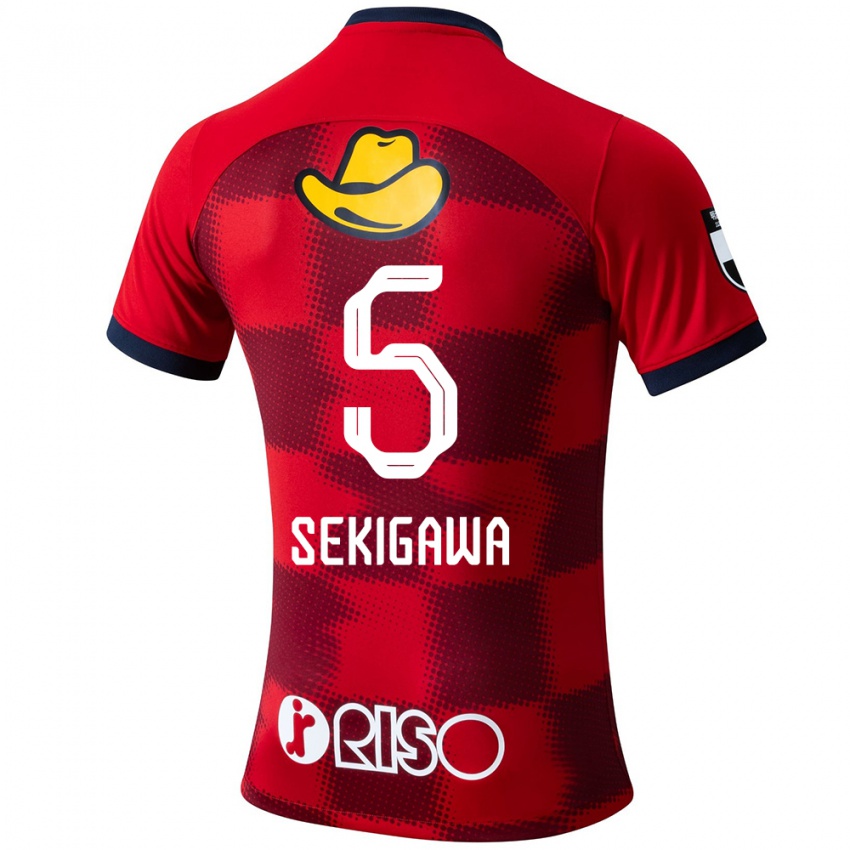 Enfant Maillot Ikuma Sekigawa #5 Rouge Bleu Blanc Tenues Domicile 2024/25 T-Shirt Suisse