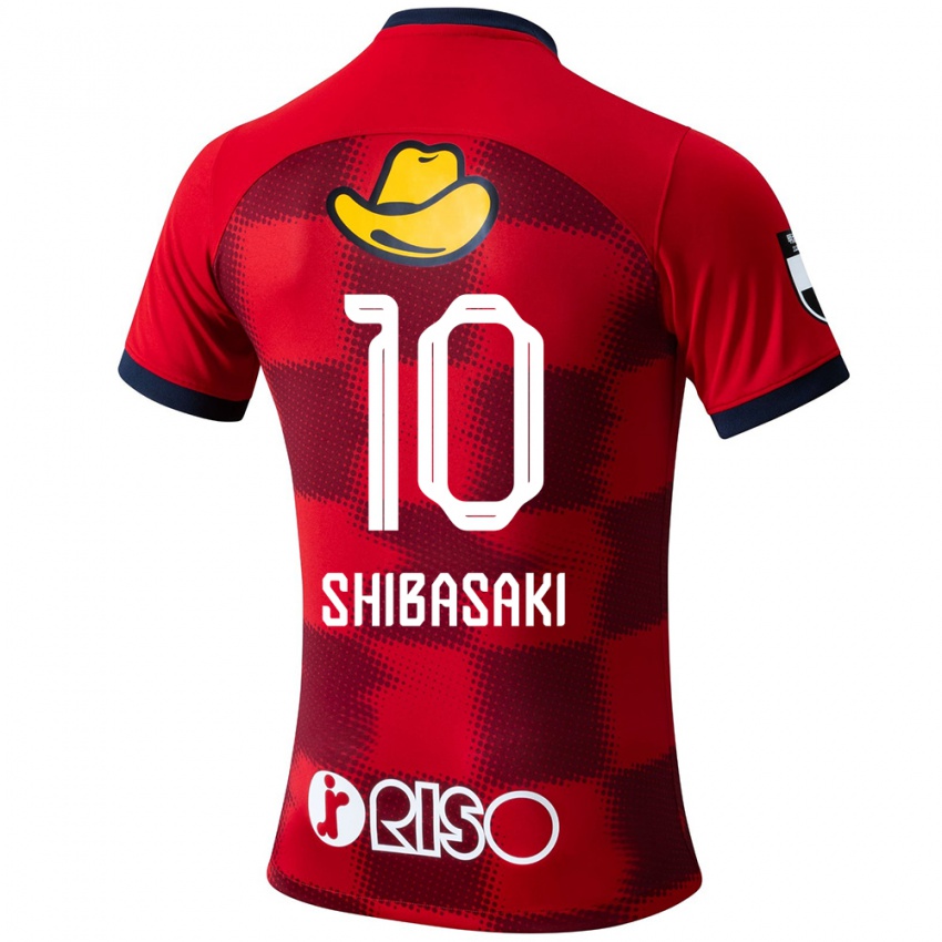 Enfant Maillot Gaku Shibasaki #10 Rouge Bleu Blanc Tenues Domicile 2024/25 T-Shirt Suisse