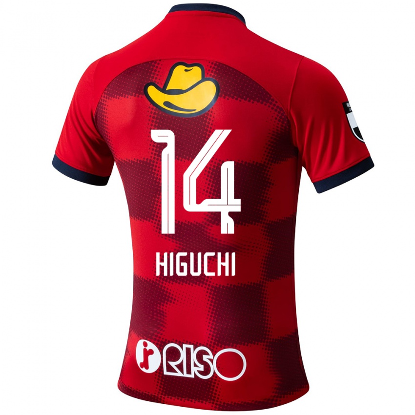 Enfant Maillot Yuta Higuchi #14 Rouge Bleu Blanc Tenues Domicile 2024/25 T-Shirt Suisse