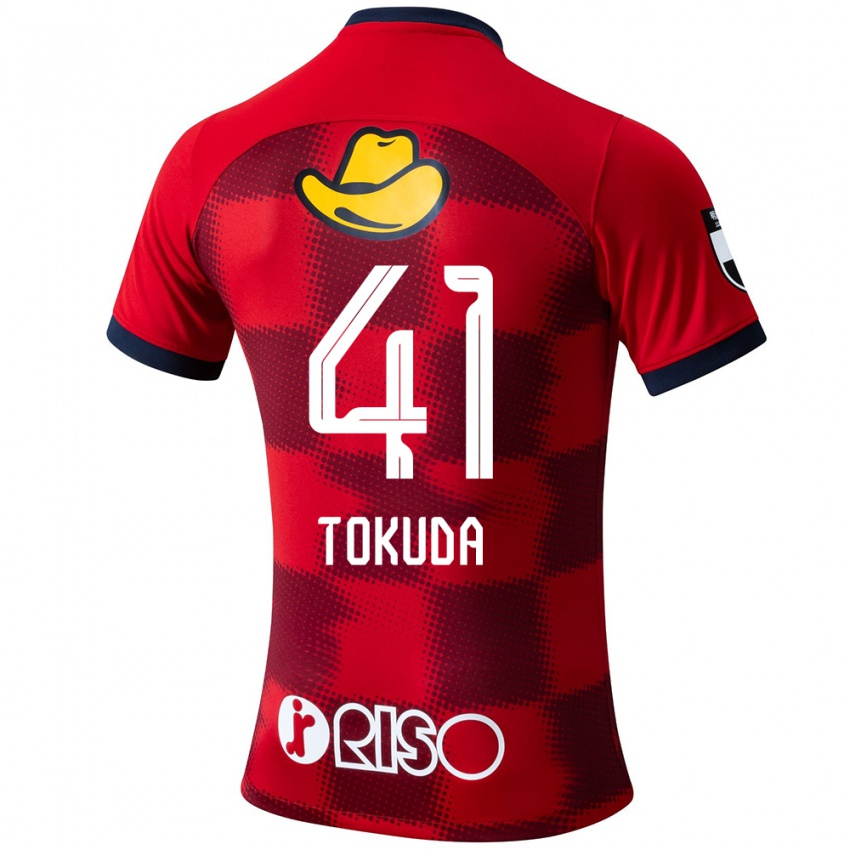 Enfant Maillot Homare Tokuda #41 Rouge Bleu Blanc Tenues Domicile 2024/25 T-Shirt Suisse