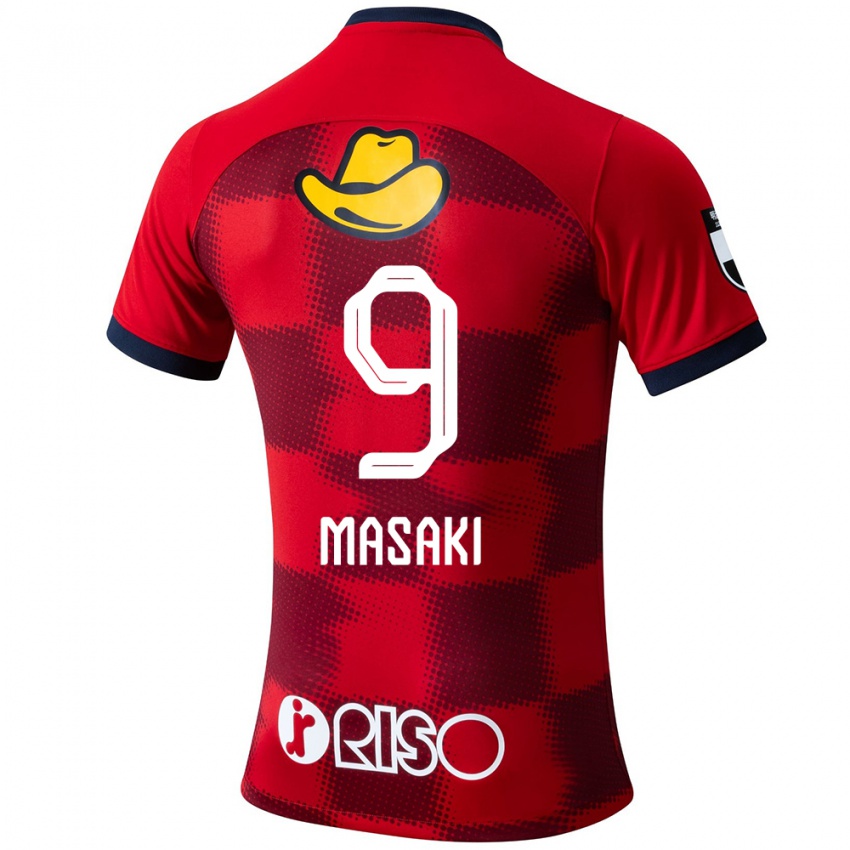 Enfant Maillot Hiroto Masaki #9 Rouge Bleu Blanc Tenues Domicile 2024/25 T-Shirt Suisse