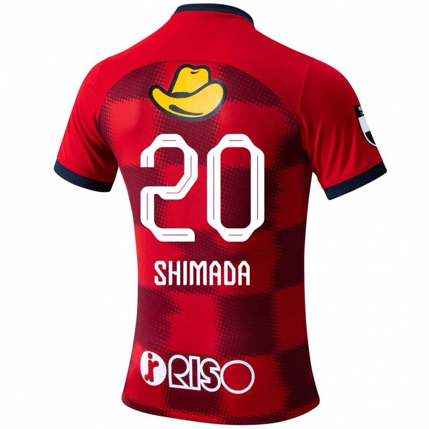 Enfant Maillot Victor Shimada #20 Rouge Bleu Blanc Tenues Domicile 2024/25 T-Shirt Suisse