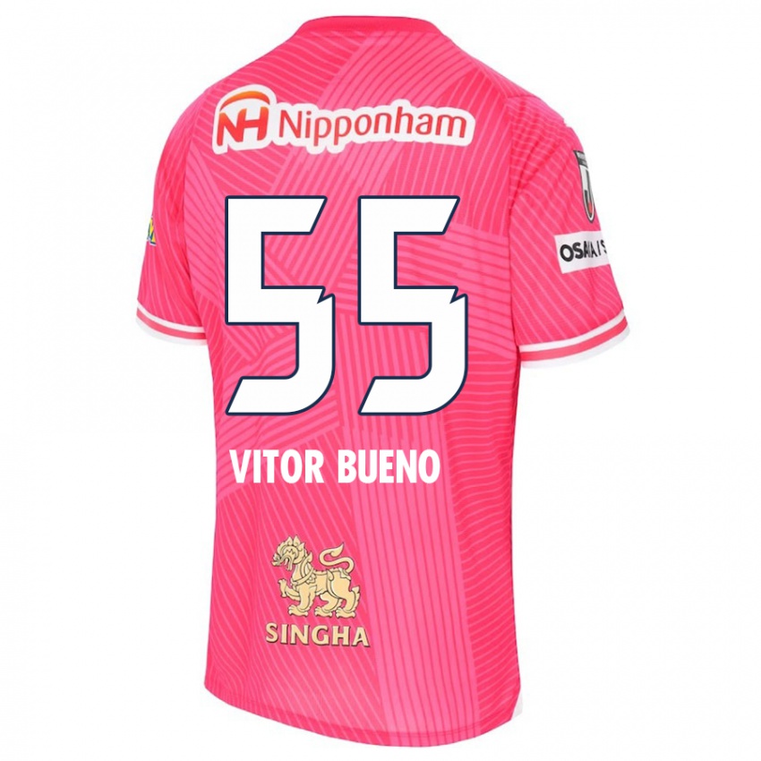 Kinder Vitor Bueno #55 Rosa Weiß Heimtrikot Trikot 2024/25 T-Shirt Schweiz