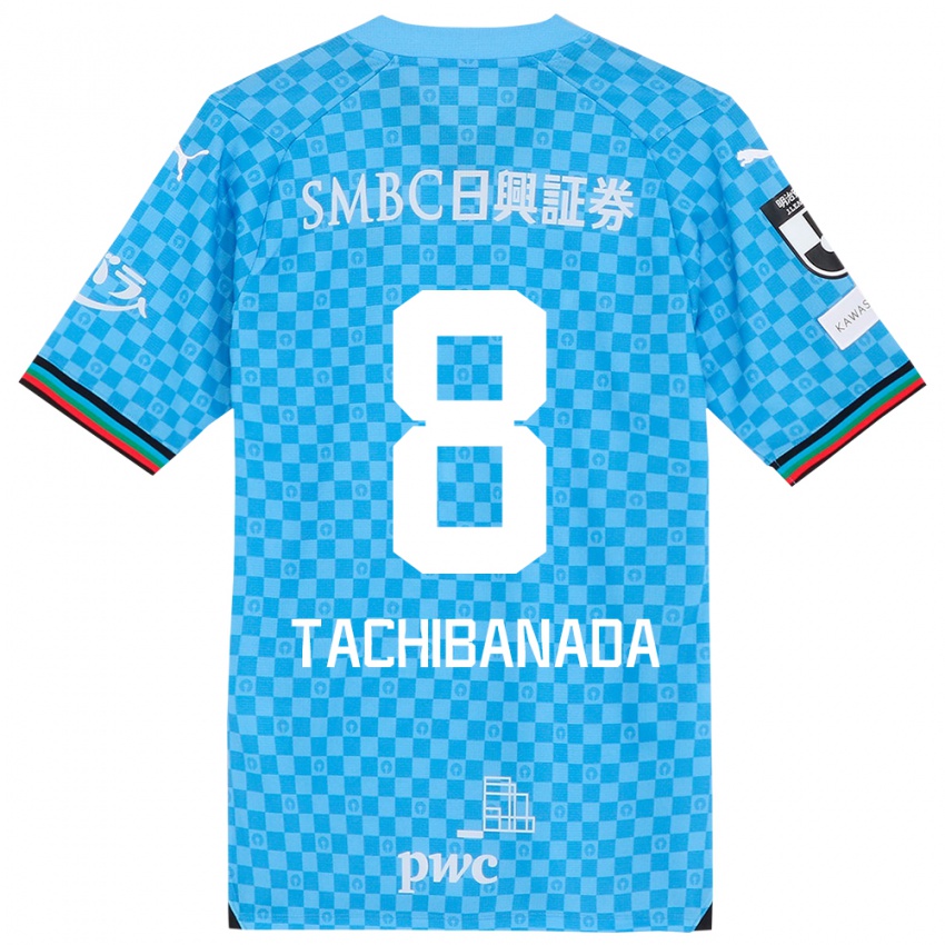 Enfant Maillot Kento Tachibanada #8 Bleu Azur Tenues Domicile 2024/25 T-Shirt Suisse